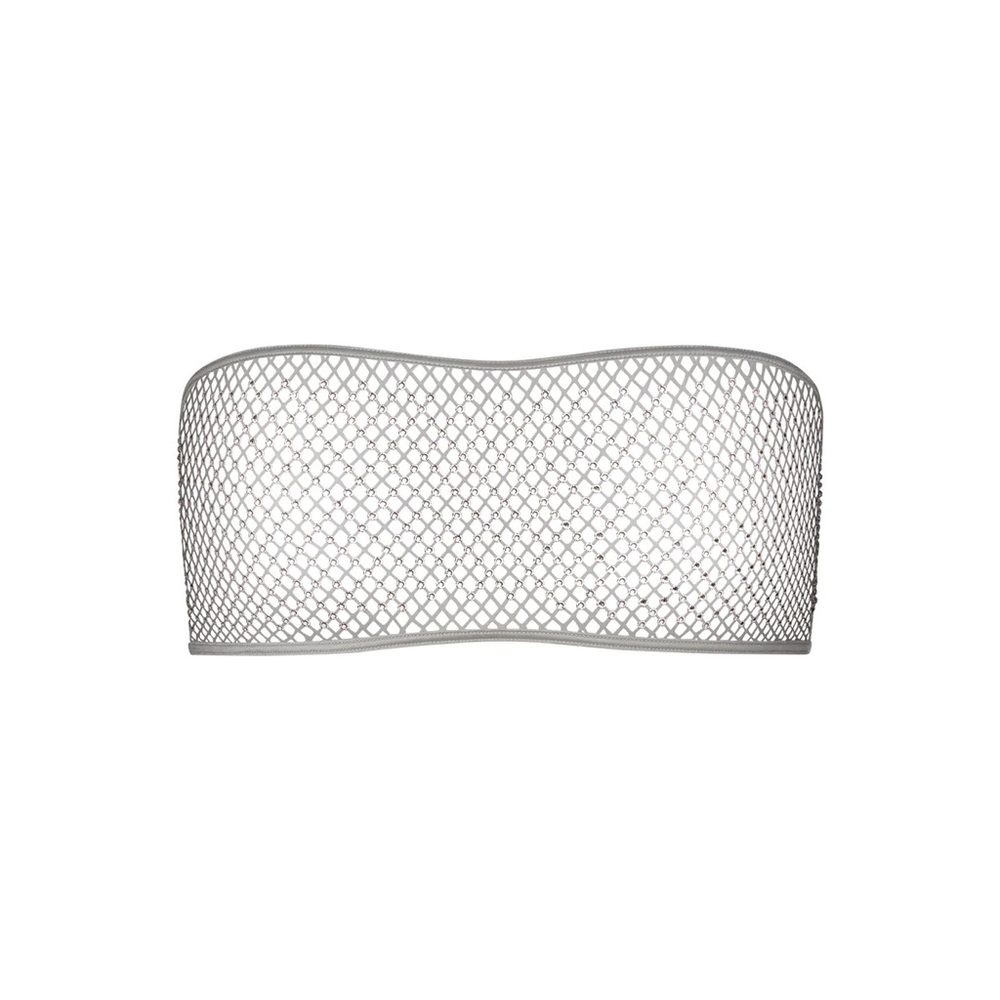 SWAROVSKI X SKIMS STRETCH NET BANDEAU Silver XL